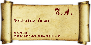 Notheisz Áron névjegykártya