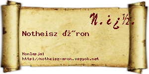 Notheisz Áron névjegykártya
